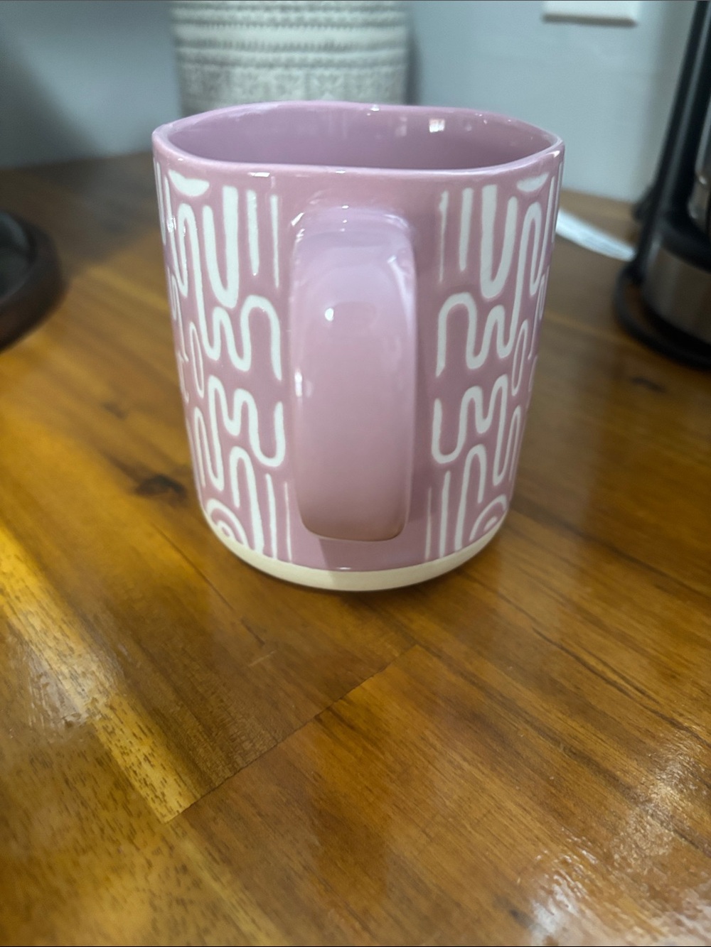 Like new! Opalhouse Pink Ceramic 'let's get lost' Patterned Coffee Mug - Picture 3 of 7